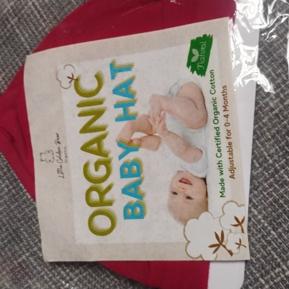 Organic Baby Hat Set - Red, Gray, Pink - Picture 2 of 3